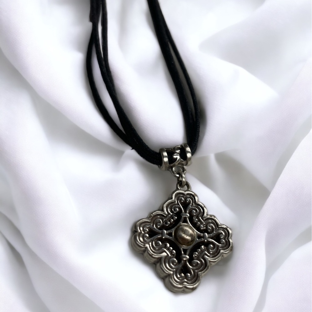 Brighton Maltese Style Cross Pendant Black Cord
Silver Gold Plated